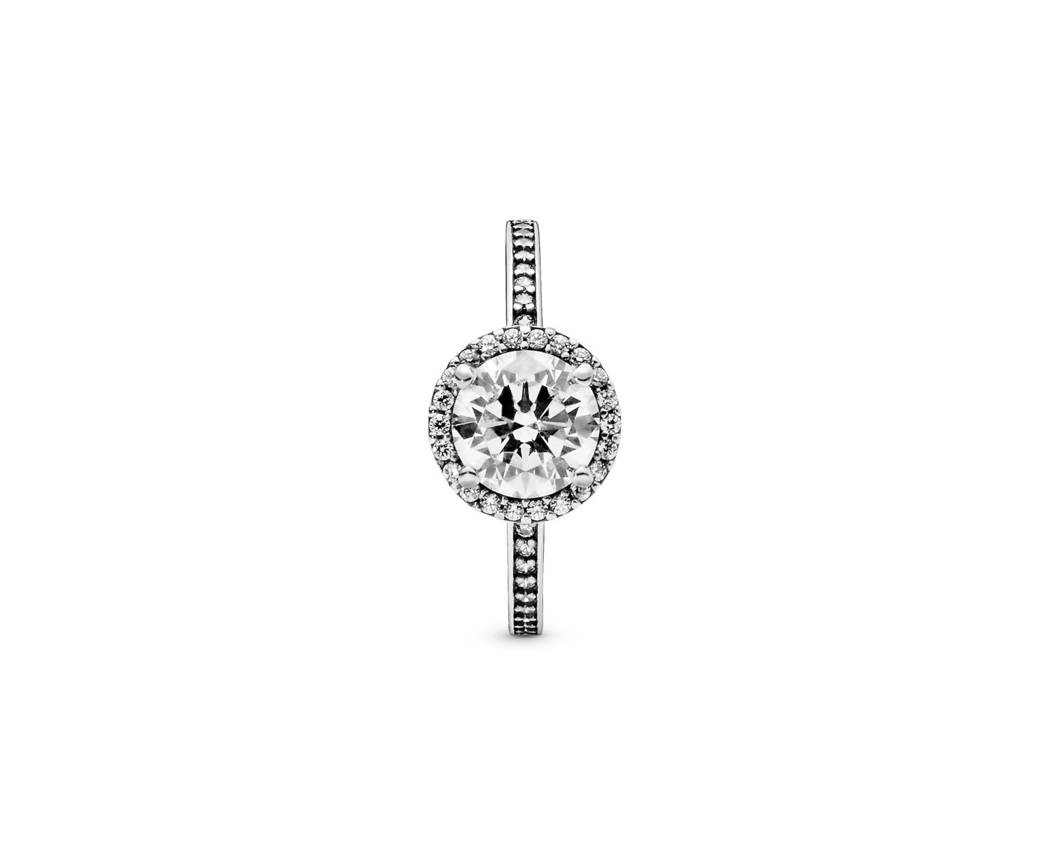 Cubic Zirconia Timeless Round Sparkle Halo Ring