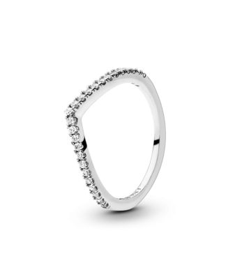 Pandora Cubic Zirconia Timeless Sparkling Wishbone Ring - Macy's