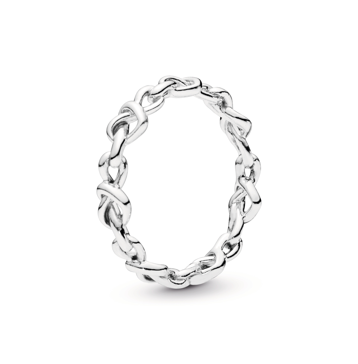 Sterling Silver Moments Knotted Hearts Ring - Silver