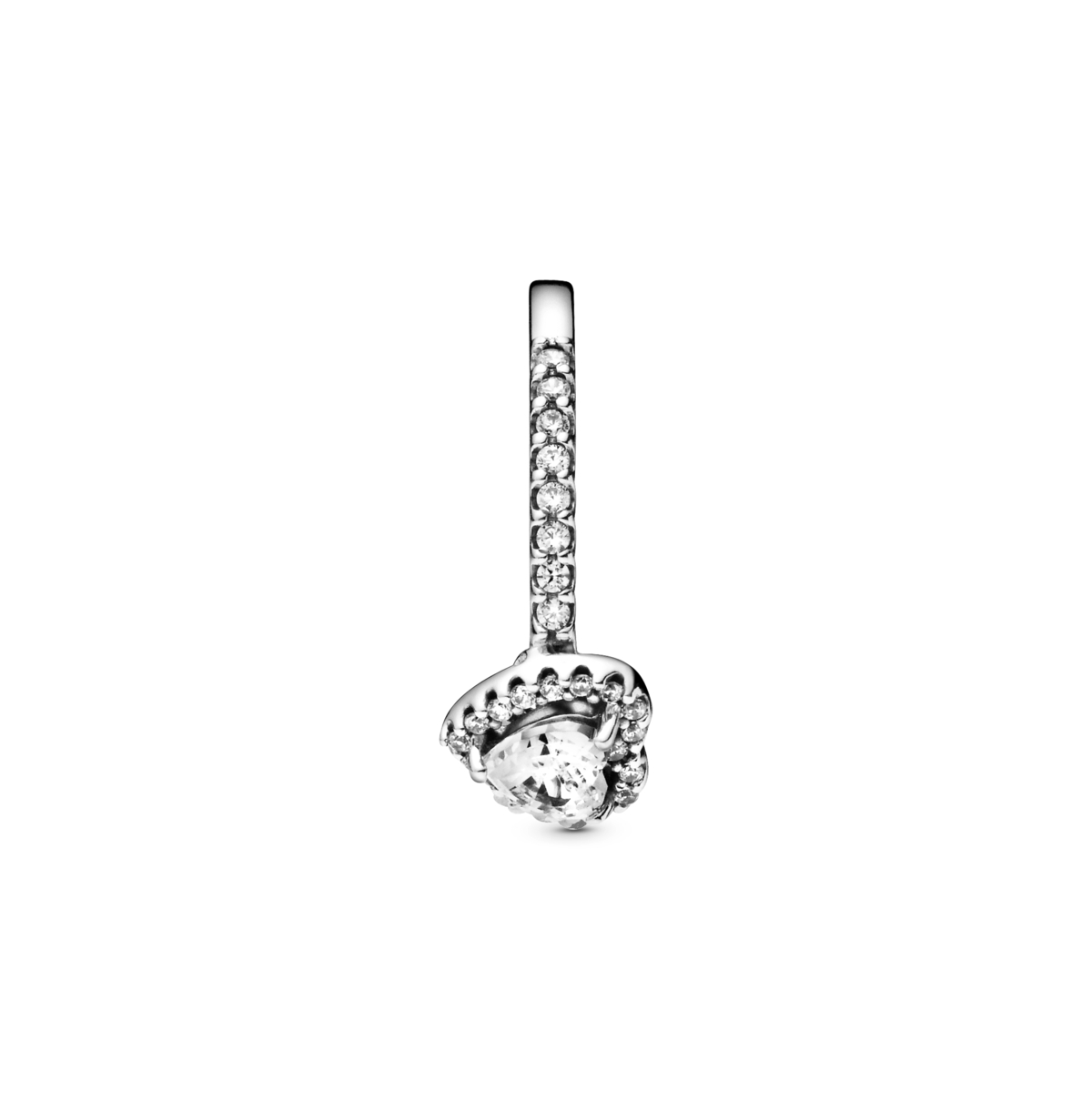Pandora Cubic Zirconia Timeless Elevated Heart Ring In Silver