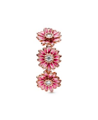Pandora Cubic Zirconia Moments Pink Daisy Flower Trio Ring