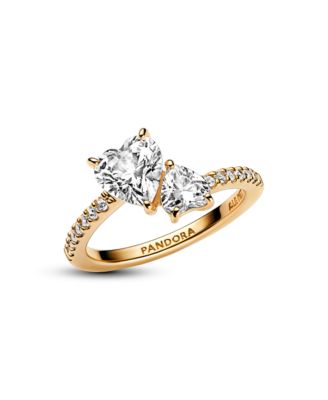 Cubic Zirconia Timeless Double Heart Sparkling Ring