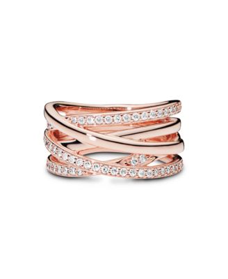 Cubic Zirconia Timeless Sparkling Polished Lines Ring