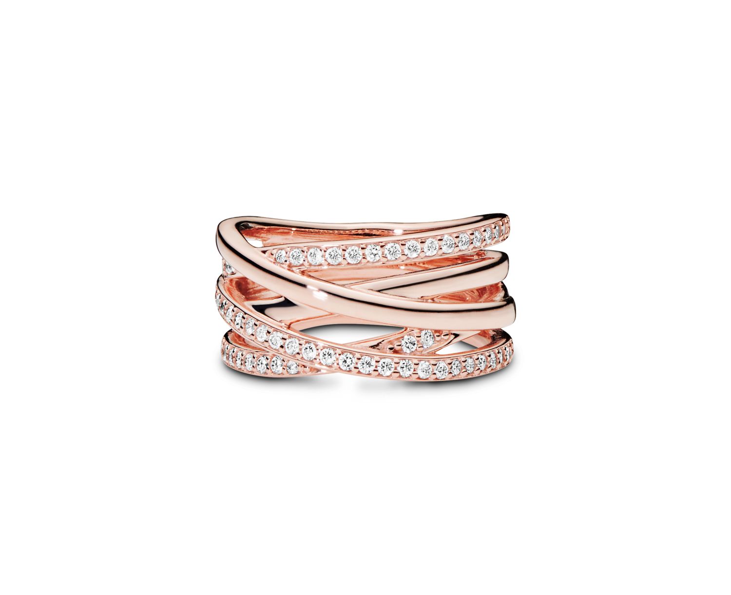 Cubic Zirconia Timeless Sparkling Polished Lines Ring