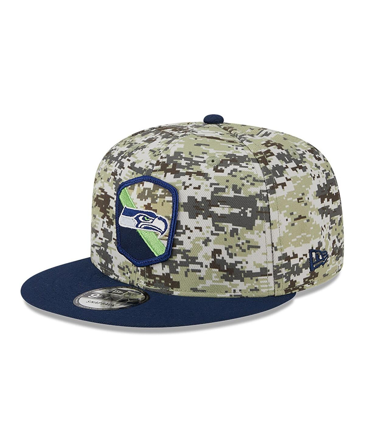 Shop New Era Men's  Camo, College Navy Seattle Seahawks 2023 Salute To Service 9fifty Snapback Hat In Camo,college Navy