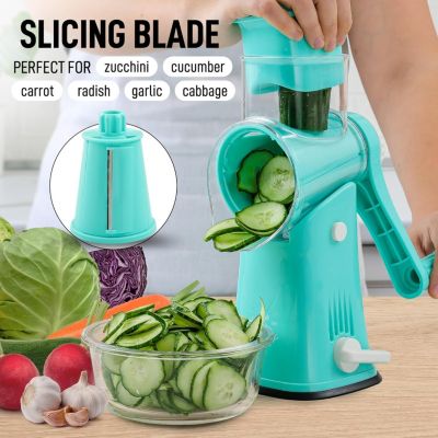 Rotary Cheese Grater with 5 Interchangeable Stainless Steel Blades