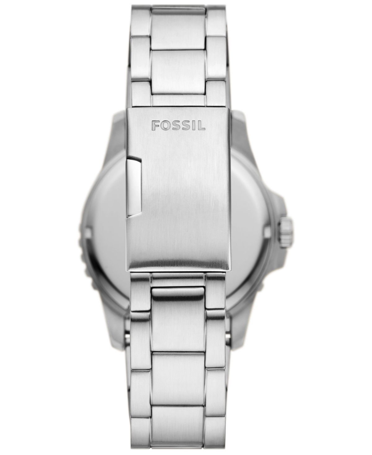 Shop Fossil Men's Blue Dive Three-hand Date Silver-tone Stainless Steel Watch 42mm
