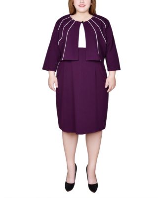 Plus Size Jacket and Dress, 2 Piece Set