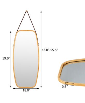 39'' Modern Rectangle Wall Hanging Framed Mirror