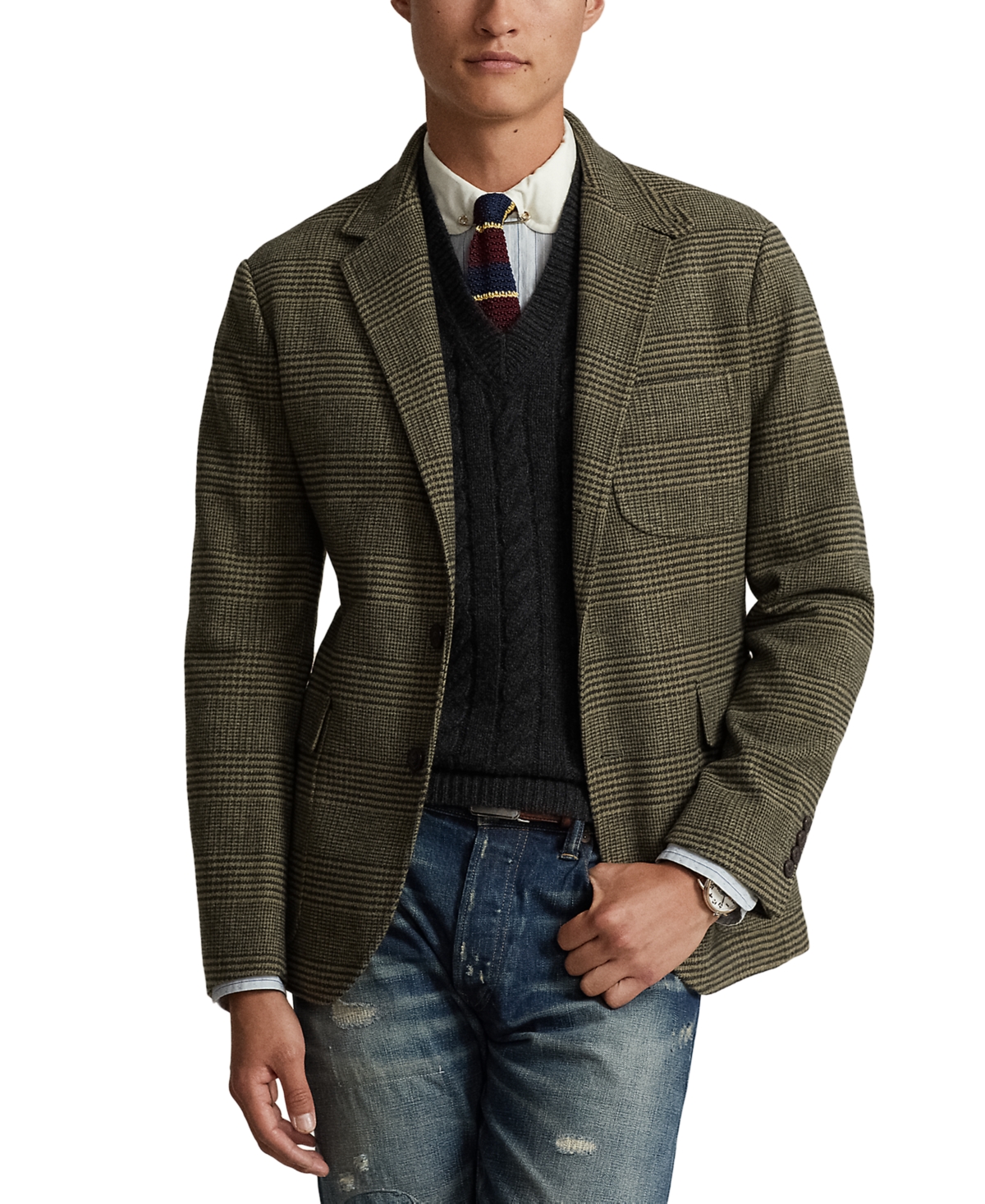 Twill sport coat top