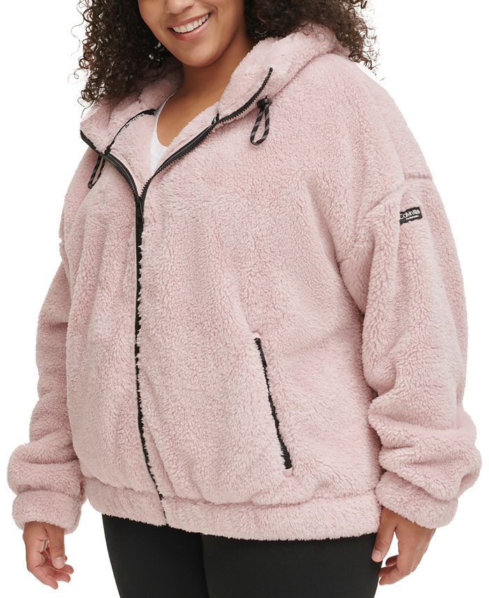 Calvin Klein Women's Hooded Side Panel Jacket Pink Size Large