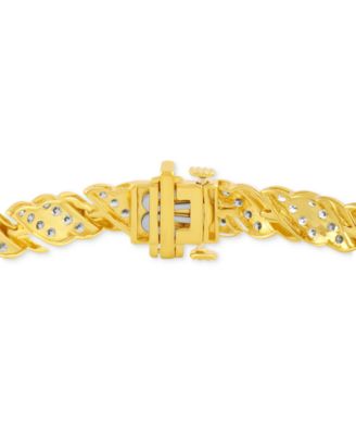 Diamond Diagonal Row Link Bracelet (3 ct. t.w.) in 10k Gold