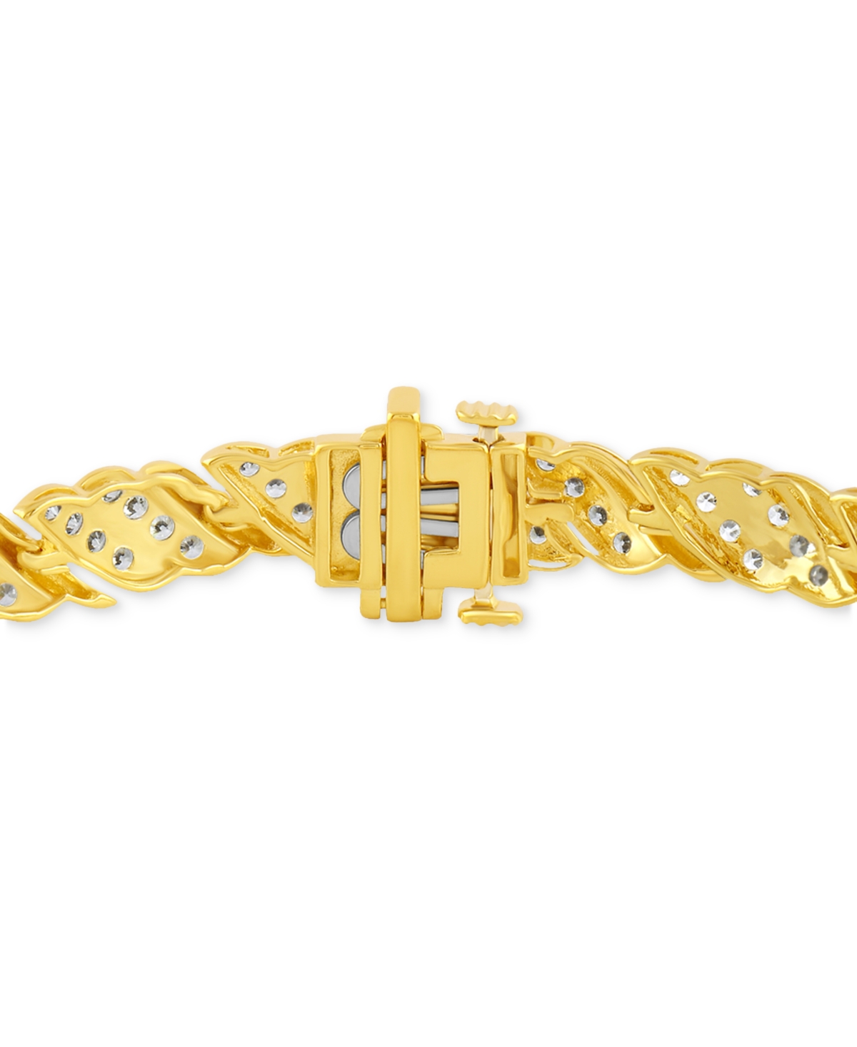 Macy's Diamond Diagonal Row Link Bracelet (3 Ct. T.w.) In 10k Gold In Yellow Gold