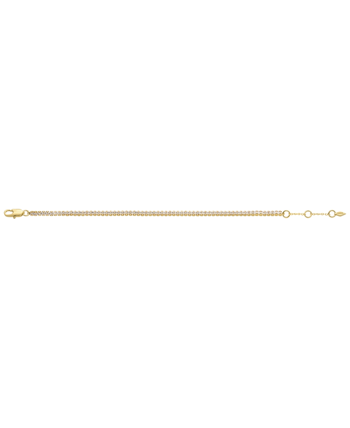 Fossil All Stacked Up Gold-tone Brass Tennis Chain Bracelet In Gold