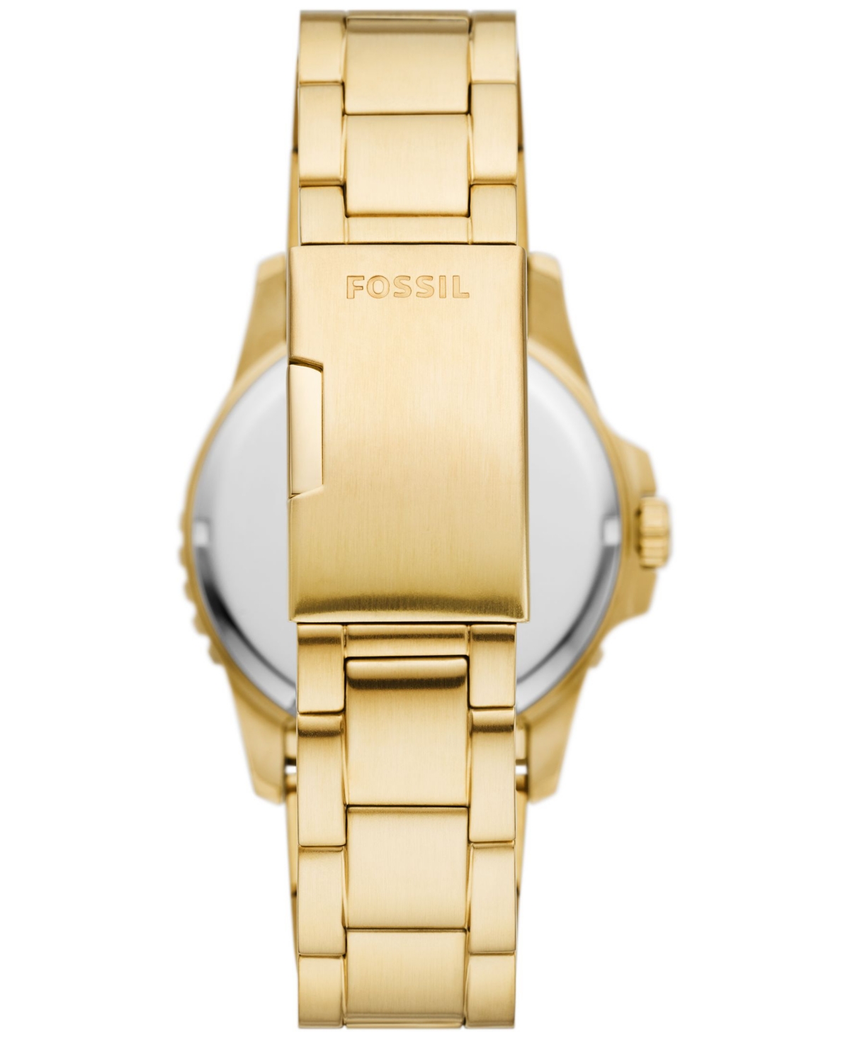 Shop Fossil Men's Blue Dive Three-hand Date Gold-tone Stainless Steel Watch 42mm