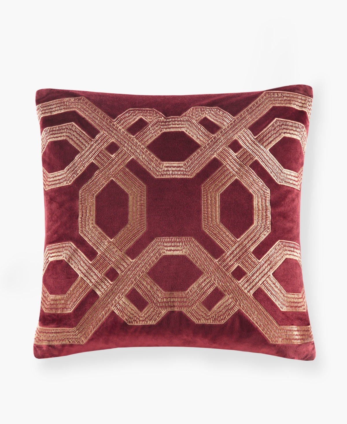 Croscill Biron Square Decorative Pillow, 18" X 18" In Burgundy