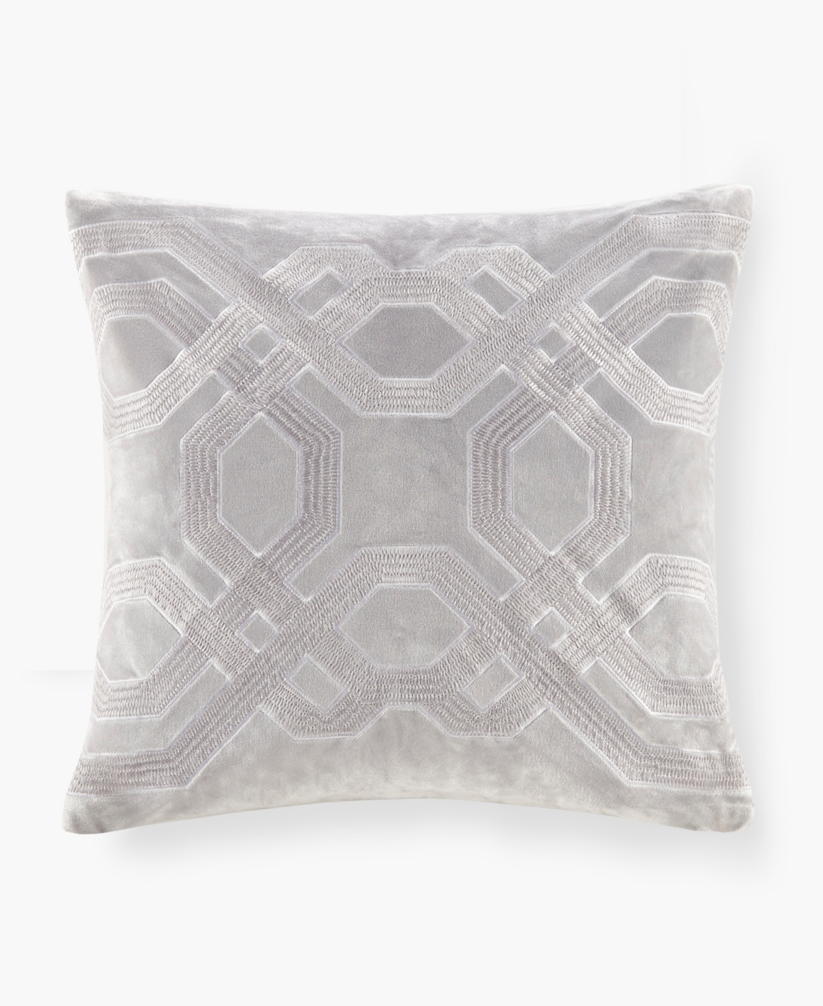 Croscill Biron Square Decorative Pillow, 18" X 18" In Silver