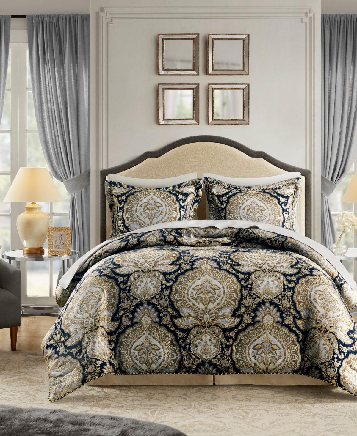 Shop Croscill Valentina 4-pc Comforter Set, King In Navy