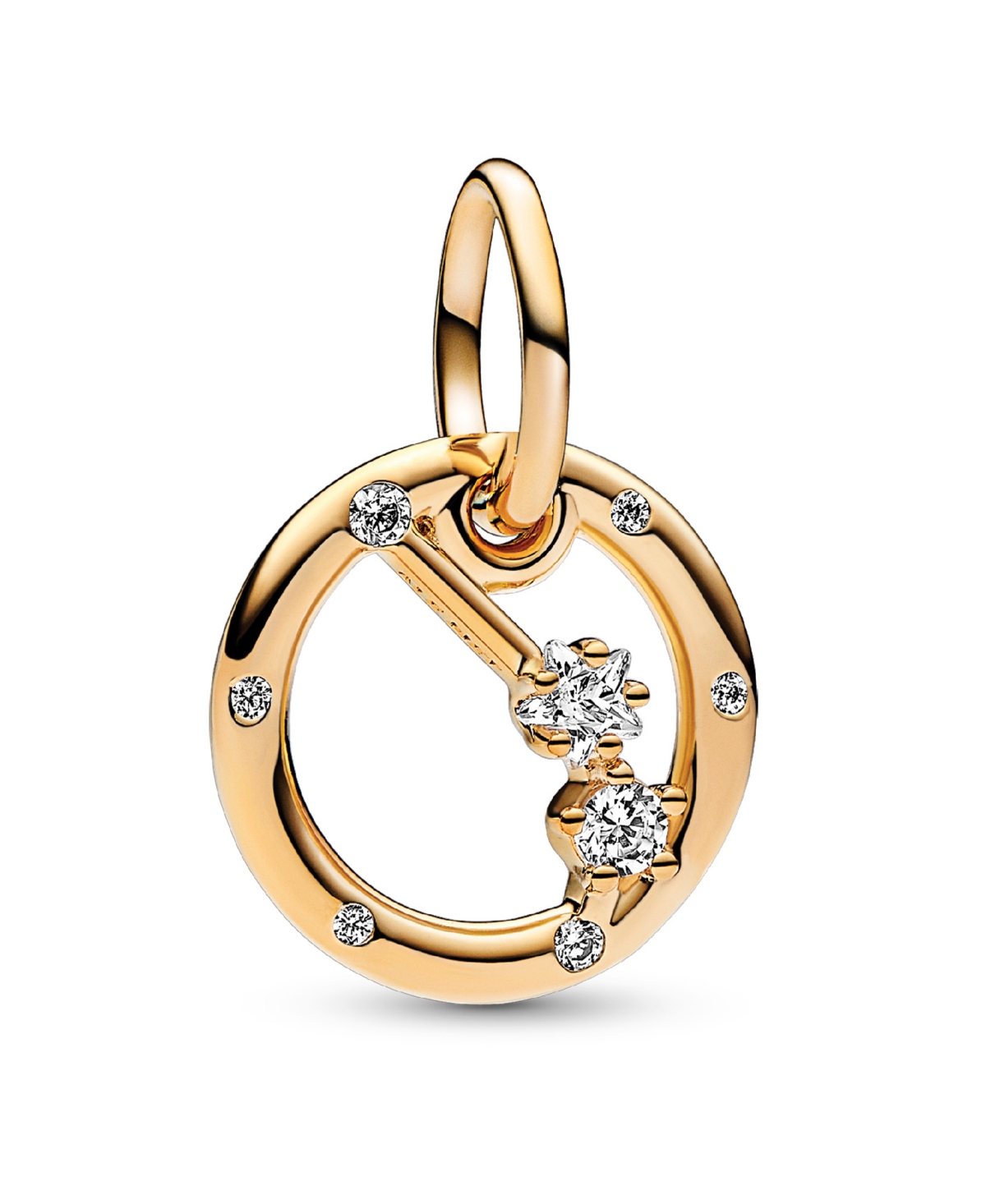 Pandora 14k Gold-plated Zodiac Dangle Charm In Gemini