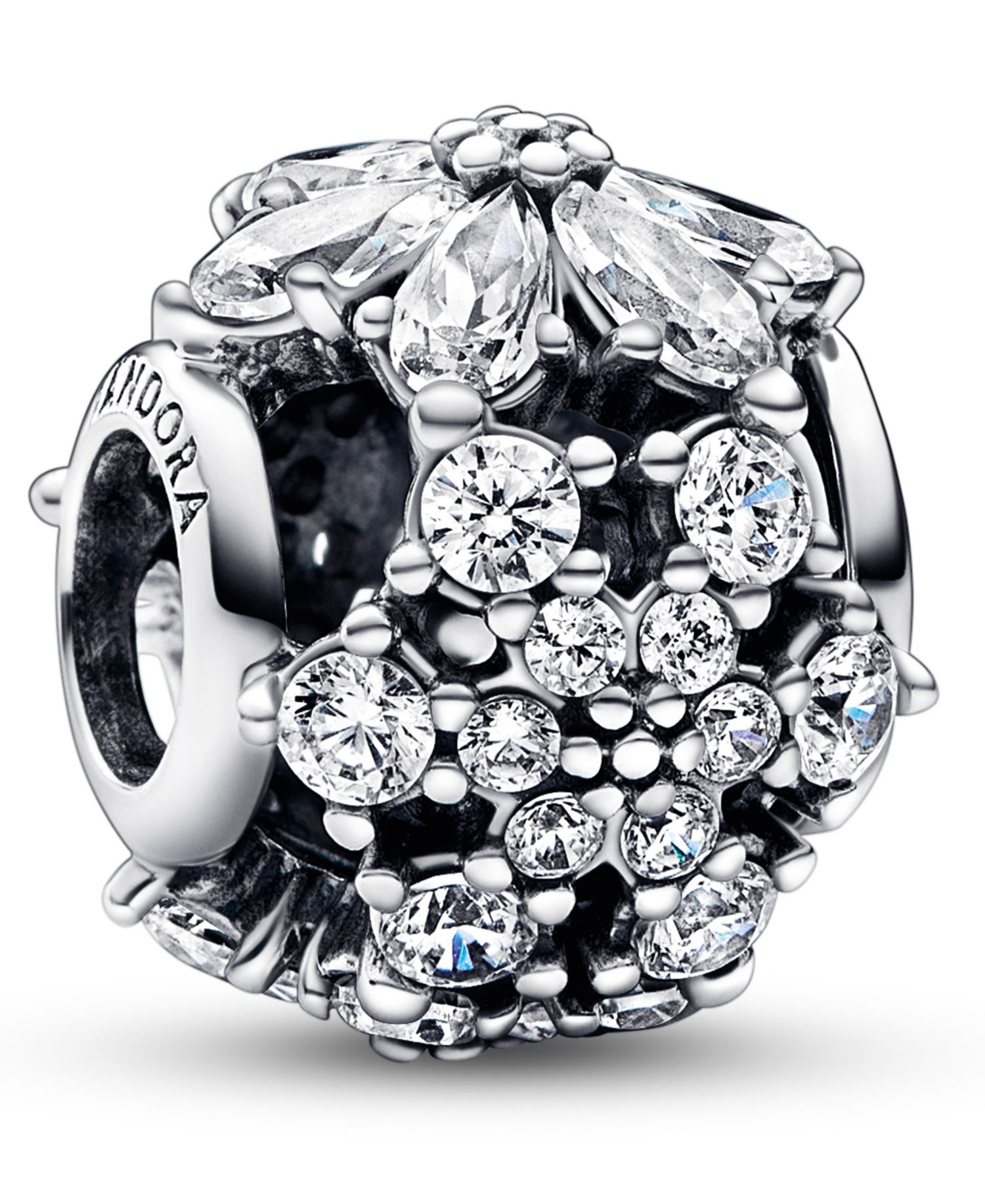 Cubic Zirconia Sparkling Herbarium Cluster Round Charm