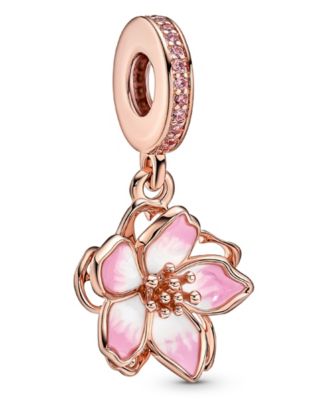 Pandora Cubic Zirconia Cherry Blossom Dangle Charm - Macy's