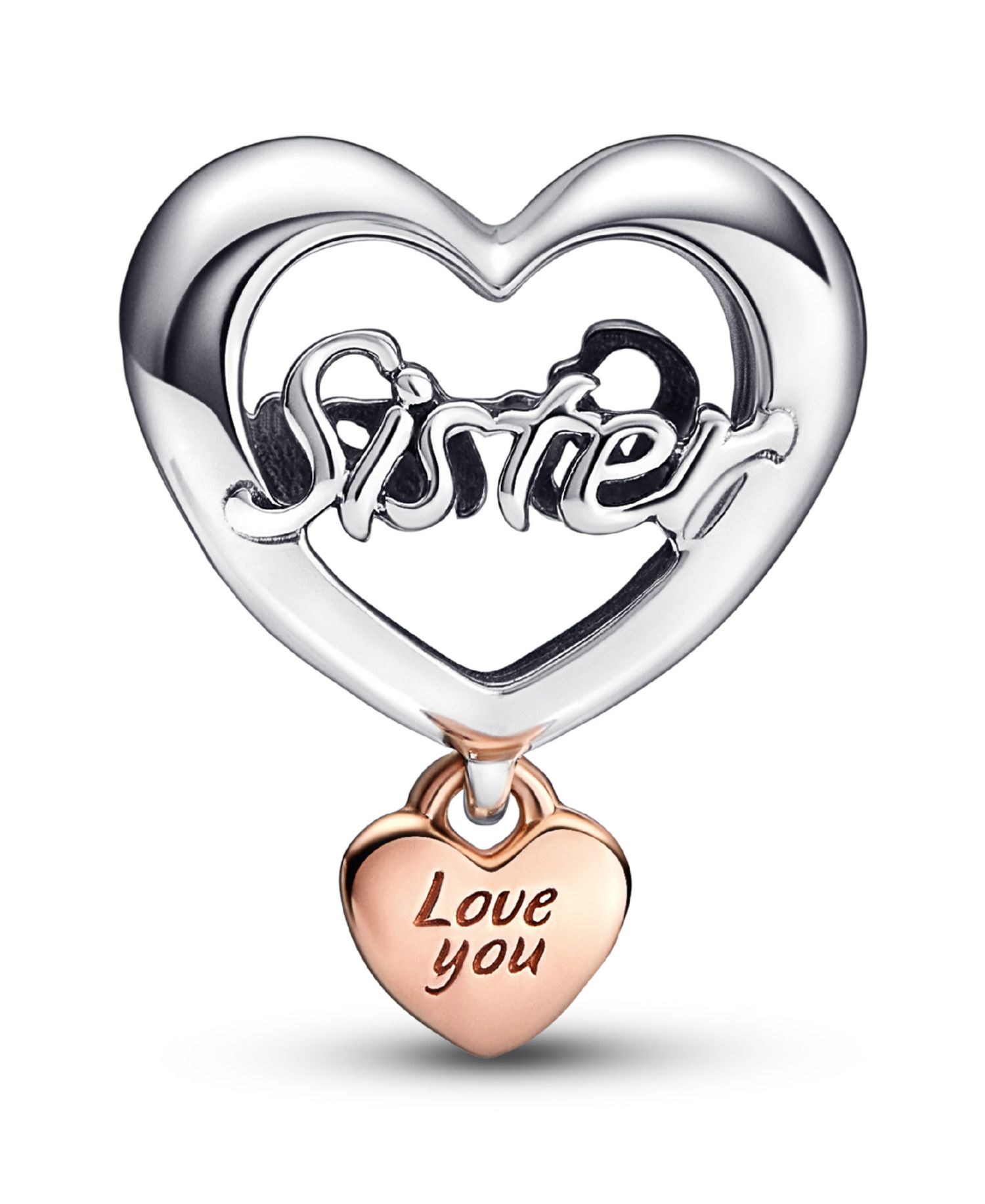 Sterling Silver Love You Heart Charm