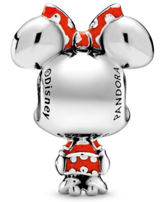 Sterling Silver Disney Minnie Mouse Dotted Dress Bow Charm