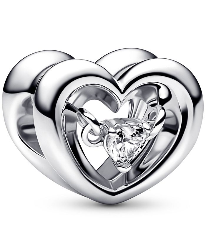 Pandora Cubic Zirconia Radiant Heart Floating Stone Charm