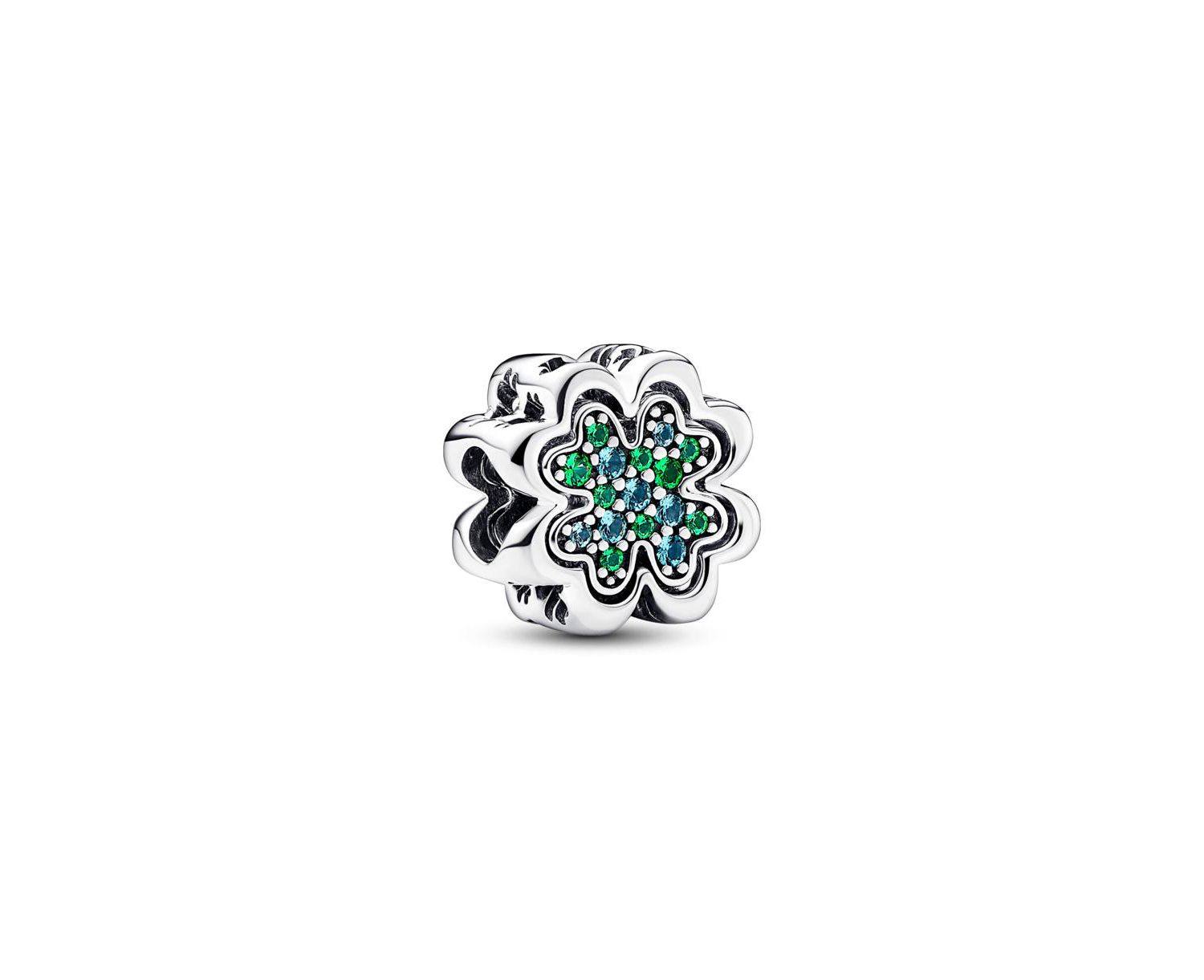 Crystals Splitable Four Leaf Clover Charm