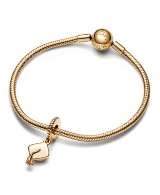 14k Gold-Plated Unique Metal Blend Graduation Cap Dangle Charm