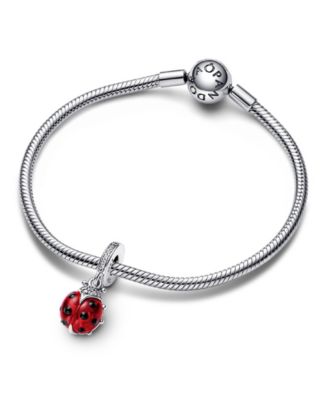 Mixed Stone Red Ladybird Dangle Charm