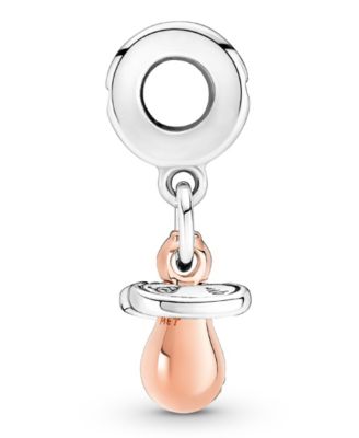 Cubic Zirconia Baby Pacifier Dangle Charm