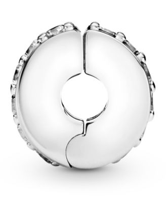 Cubic Zirconia Clear Sparkling Row Clip Charm