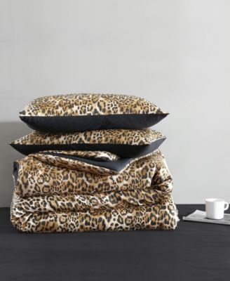 Monica Leopard Satin 3-Pc. Reversible Comforter Set, Full/Queen