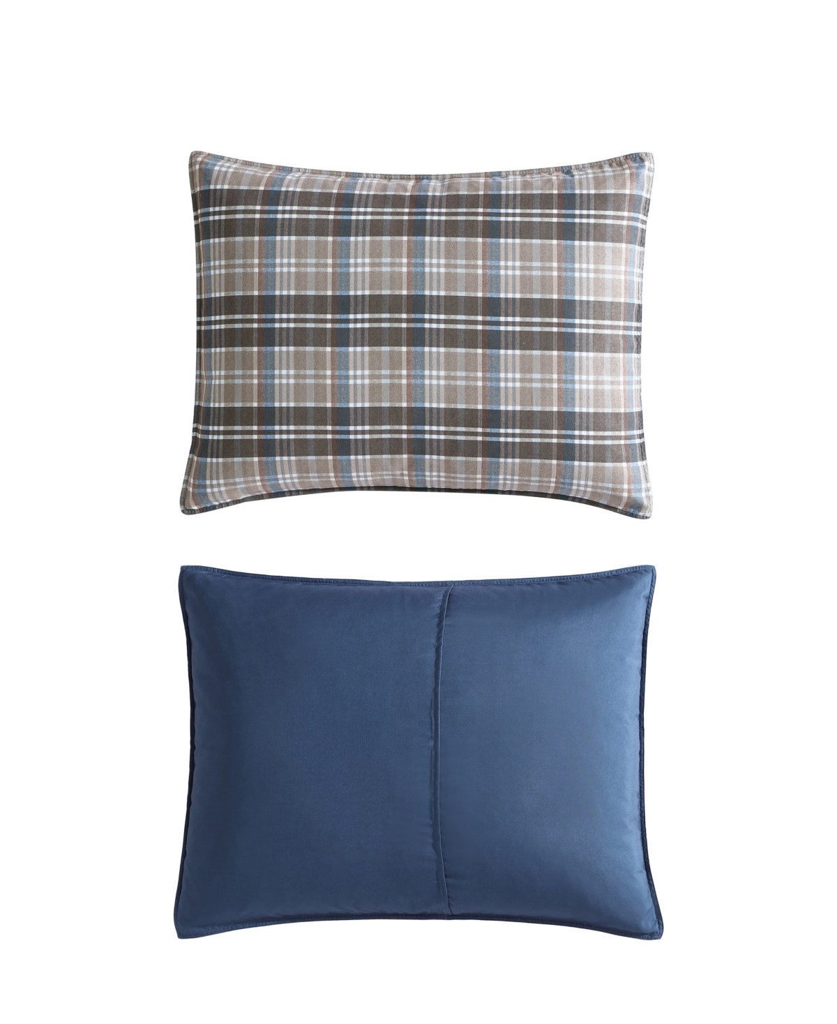 Eddie Bauer Closeout!  Rugged Plaid Micro Suede Reversible 2 Piece Duvet Cover Set, Twin In Beige Brown