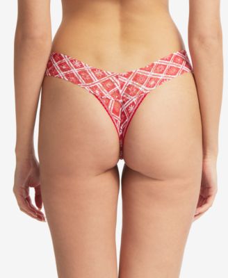 Low-Rise Printed Lace Thong