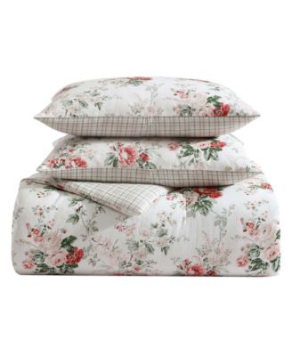 Ashfield Flannel 3-Piece Comforter Set, Full/Queen