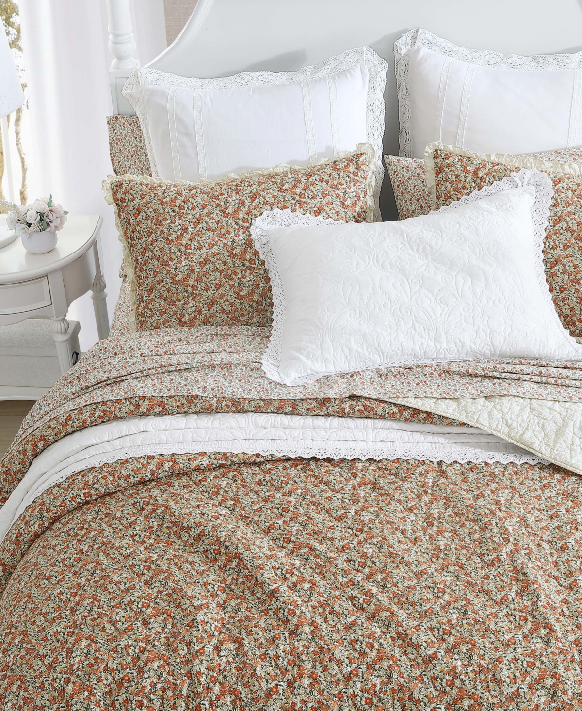 Laura Ashley Loves ton Cotton Reversible -Piece Quilt Set