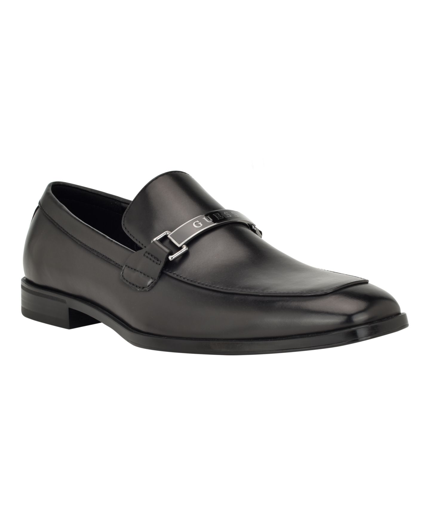 Мужские туфли GUESS Hisoko Square Toe Slip On Dress Loafers, цвет: Чёрный — фото 1