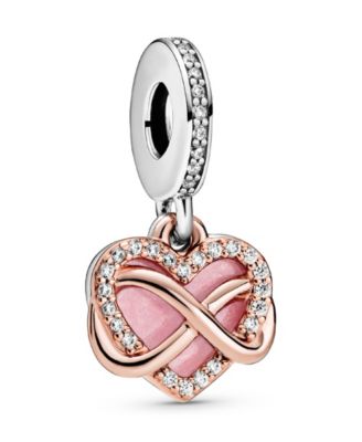 Cubic Zirconia Sparkling Infinity Heart Dangle Charm