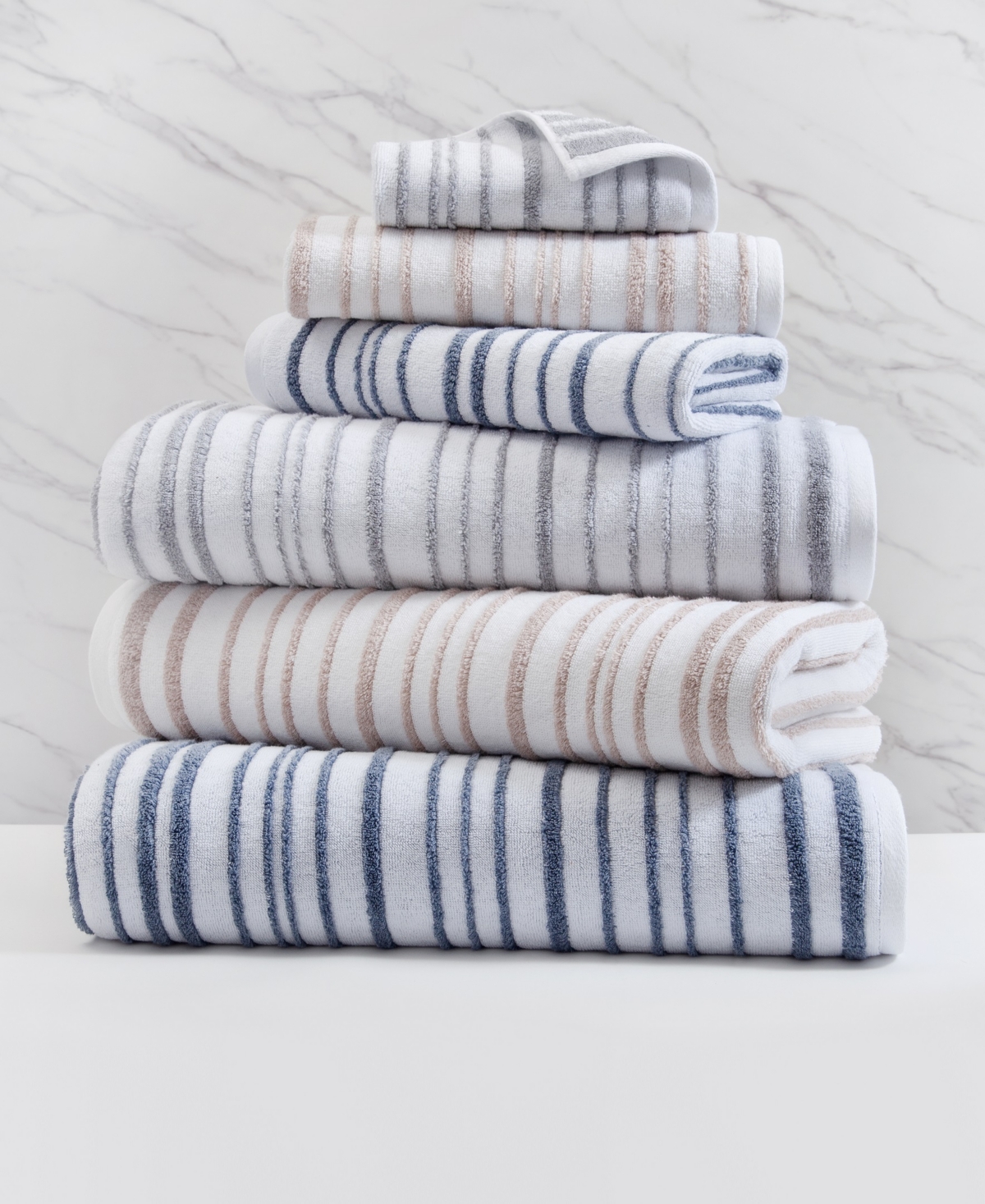 Cassadecor Urbane Stripe Cotton Hand Towel, 18" x 28"