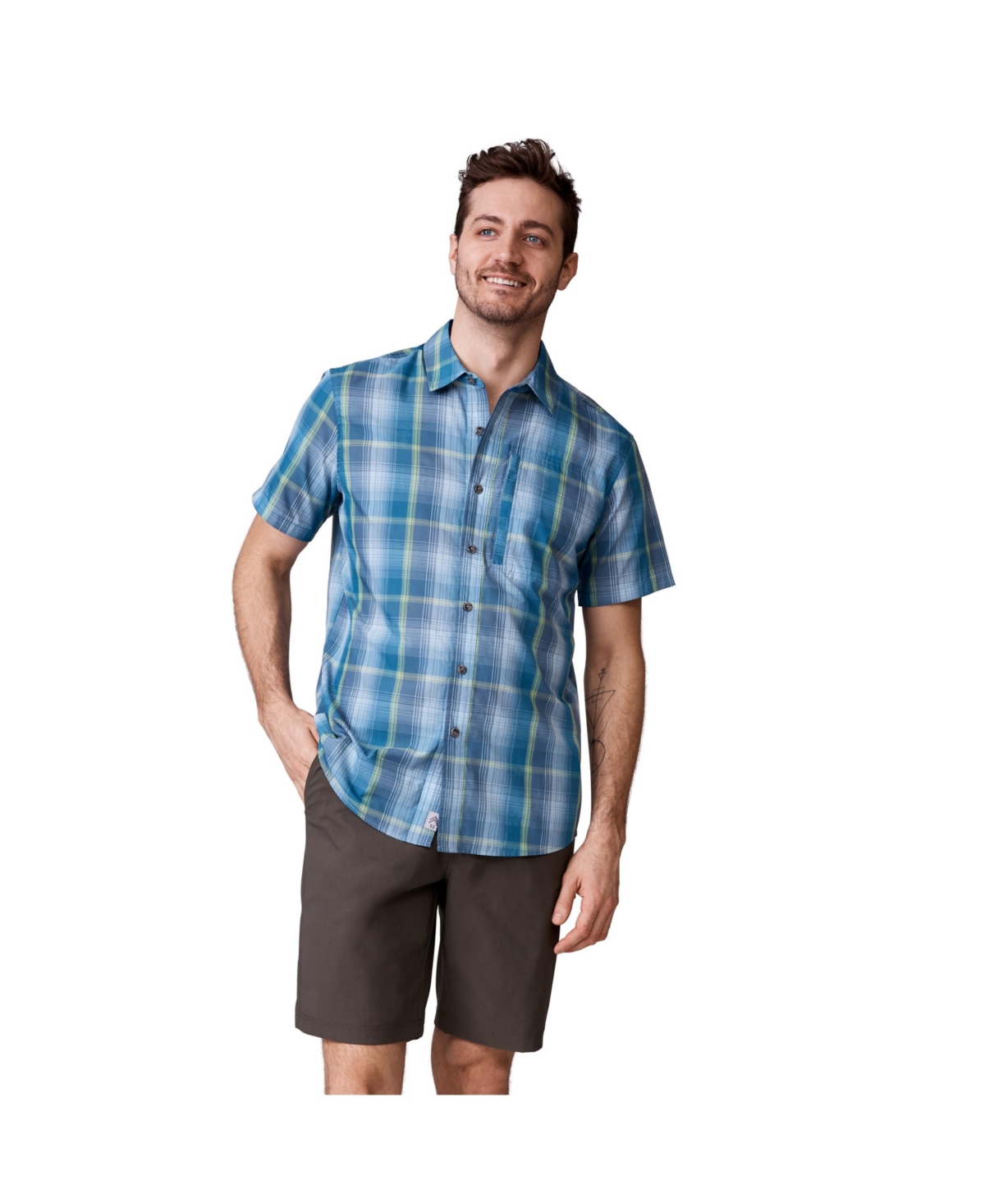 Men's Excursion Short Sleeve Poplin Shirt - Denim trails