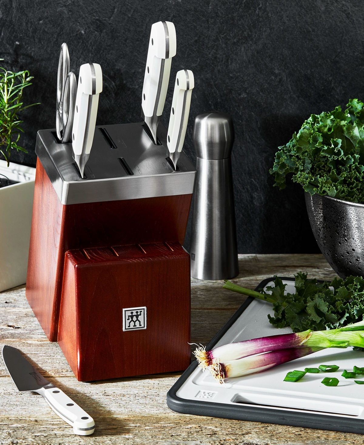 Shop Zwilling Pro Le Blanc 7-piece Self-sharpening Knife Block Set In White