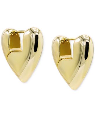 by Adina Eden - 14k Gold-Plated Small Chunky Heart Hoop Earrings