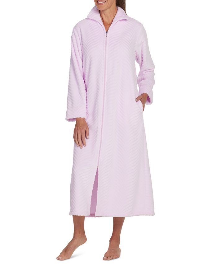 Miss Elaine Petite Solid Long Sleeve Long Zip Robe Macy s