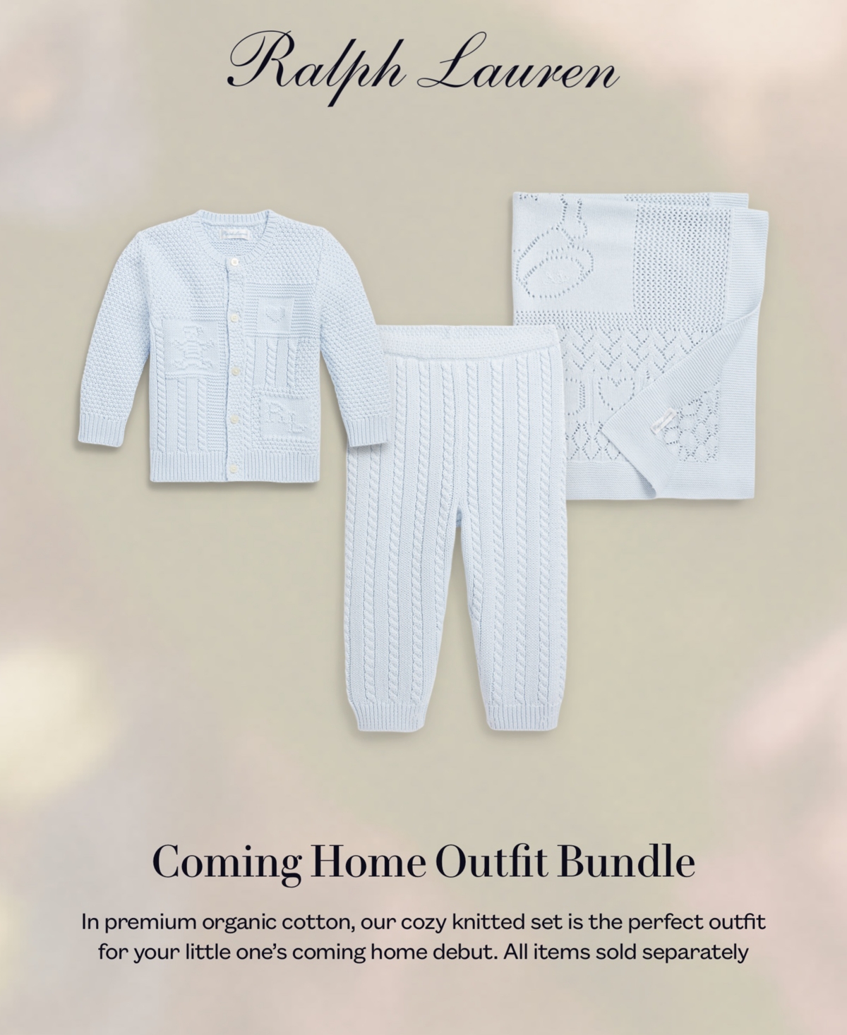 Polo Ralph Lauren Baby Boys or Girls Pointelle Knit Cotton Blanket