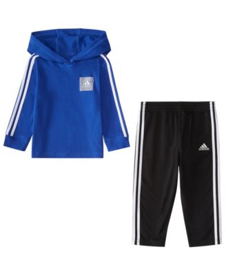 adidas Baby Boys Long Sleeve Hooded Shirt and Pants 2 Piece Set Macy s