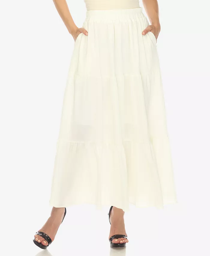 Women's Pleated Tiered Maxi Skirt - thumbnail 9