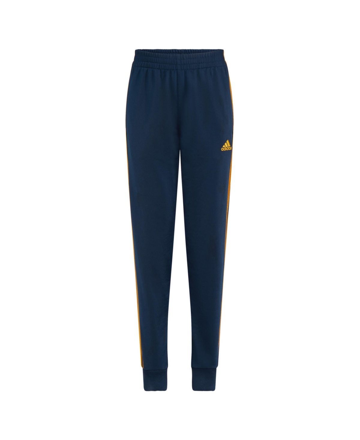 Adidas Originals Kids' Big Boys Elastic Waistband Classic 3-stripe Tricot Joggers In Collegiate Navy With Active Gold
