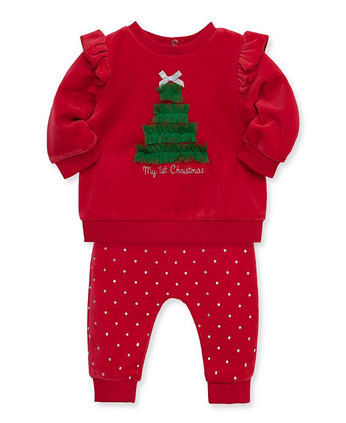 Little me baby girl christmas sale pajamas